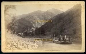 COLORADO: Fähre auf Grand River bei Glenwood Springs AW Dennis Foto ca 1890 - Bild 1 von 3