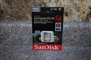 SanDisk 128GB Extreme Plus SDXC UHS-I Card - Picture 1 of 5