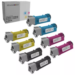 8PK BLACK COLOR Toner High Yield Cartridge for Dell 2150cdn 2150c 2155cdn 2155cn - Picture 1 of 7