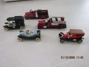 Lot of 5 Vintage Readers Digest Promo High Speed DieCast Classic Cars/FireTrucks - Picture 1 of 7
