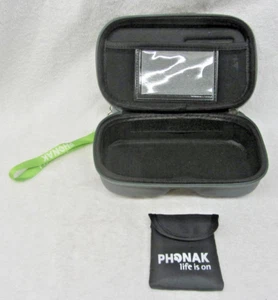 Bonito estuche de almacenamiento de audífonos PHONAK con cremallera gris con funda de viaje suave - Imagen 1 de 3