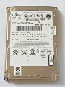 80 GB IDE Fujitsu MHV2080AH P-ATA 5400RPM 8MB HDD 2.5" Internal Hard Drive - Picture 1 of 1