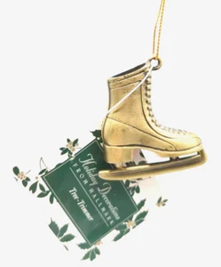 Hallmark Brass Ice Skate Holiday Decorations Tree Trimmer Ornament 1990s NWT - Picture 1 of 6