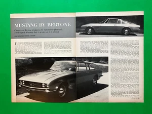 1965 FORD MUSTANG BY BERTONE ORIGINAL VINTAGE 4 PAGE PRINT ARTICLE AD - Picture 1 of 2