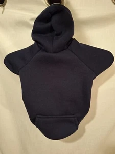 Dog Jacket Sweater with Hoodie Warm Fleece Navy Blue Sized for Small Breds - Picture 1 of 2