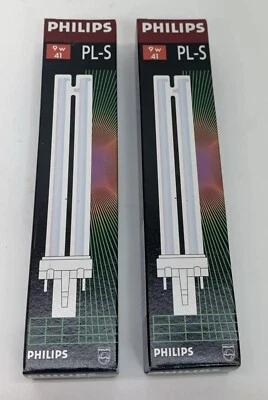 (2) Philips 9W 2 Pin  Warm White Single Twin Tube CFL Bulb - Image 1 of 4