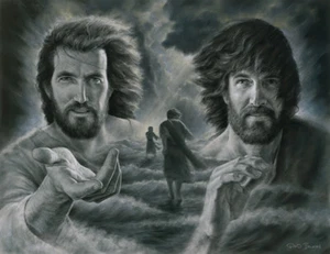 Komm Jesus Christus Petrus Druck David Bowman religiös spirituell Kunst Bild - Bild 1 von 5