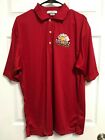 LUG NUTZ Beer Games Men Red Short Sleeve Golf Polo Shirt L FeatherLite NEW