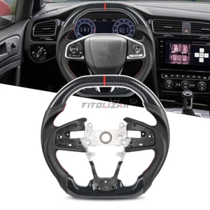 Customized Hydro Dip Carbon Fiber Steering Wheel For Honda Civic FK8 TypeR 16-21 - Imagen 1 de 8