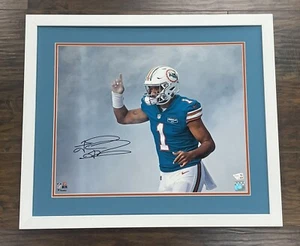 Tua Tagovailoa Signed 16x20 Photo Fanatics Custom Framed Miami Dolphins - Picture 1 of 3