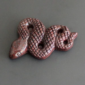 Geschnitzte Kristall Huhn Blutstein Schlange Figur Tier Statue Wohnkultur 2" - Bild 1 von 6