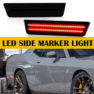 For Dodge Challenger 2008-2014 Red Rear Double Bead Smoked LED Marker Side Light - Picture 1 of 12