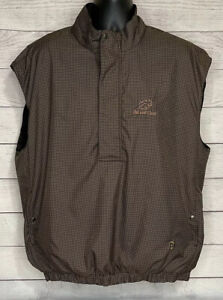 DryJoys by Footjoy Men's Size XL Half Zip Snap Wind Golf Vest Jacket Checkered