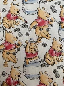 Winnie the Pooh Classic Pooh Playing honey pot Cotton Fabric sold by 1/2 yard  - Picture 1 of 5