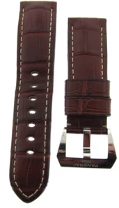 PANERAI BROWN ALLIGATOR LEATHER STRAP WITH BUCKLE 24MM X 18MM - 95% NEW - Picture 1 of 4