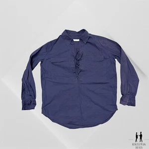 Equipment Femme Shirt Women Small Blue Tie Front & Pockets Blouse 100% Silk - Picture 1 of 9