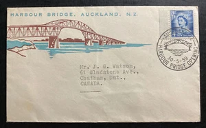 1959 Auckland New Zealand First Day Cover To Chatham Canada Harbour Bridge - Picture 1 of 2