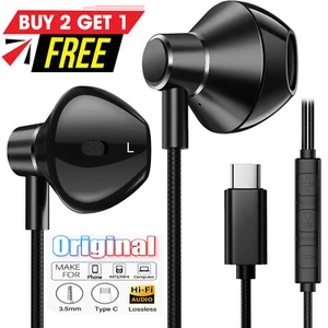 HIFI Bass Stereo Wired Earbuds Headset In-Ear Earphone Headphone MIC 3.5mm USB-C - Picture 1 of 16