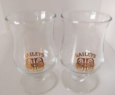 Baileys Irish Cream Shot Glasses X 2 Exc Cond. Gold Logo Tulip  FP Tracked