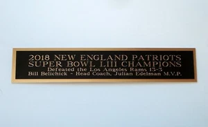 New England Patriots Super Bowl 53 Nameplate For A Football Jersey Case 1.5 X 8" - Picture 1 of 12