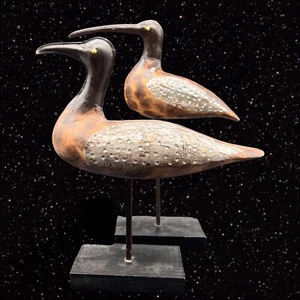 Pier 1 Ufer Vogel Set 2 mit Schmuck Steinen Dekoration 8,25”T 7”W Lot Tiere - Bild 1 von 11