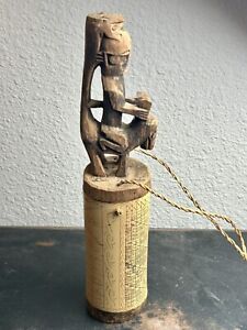Batak Sumatra Shaman Medicine Holder w/Calendar, Carved Wood Folk Art