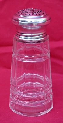 Lanzador francés Art Deco plata esterlina corte baccarat cristal azúcar 5" H París Foto 1 de 4