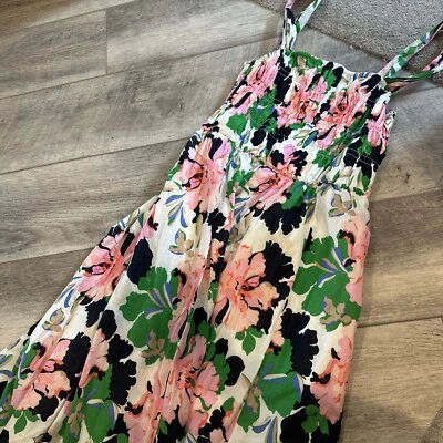 Tommy Hilfiger Isla Floral Sleeveless Midi Dress Size 8 Bloom Smocked - Image 1 of 4