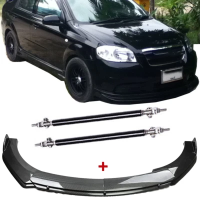 Carbon Front Bumper Lip Splitter Spoiler Body Kit For Chevrolet Aveo - Image 1 of 4