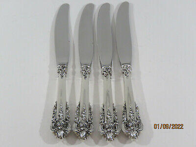 4 Pc WALLACE  *GRANDE BAROQUE* STERLING HH DINNER KNIVES!  NO MONOGRAM 8 7/8  • 100$