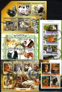 Katzen Konvolut 10 Serien gestempelt im Bogen - Bild 1 von 2