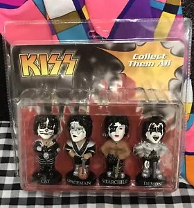 KISS BAND MINI BOBBLE DAWBLES, PAQUETE SELLADO DE 4 FIGURAS DE BESO, 4", 2001, ¡SIN PRECIO BASE! - Imagen 1 de 24