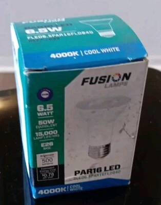 CASE of 12: PAR16 LED 6.5W LED Dimmable Flood Light Bulb 4000K Cool White  - Image 1 of 3