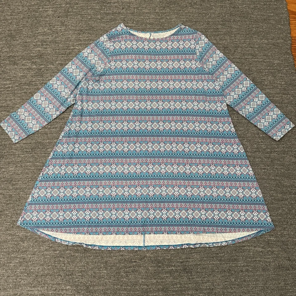 Vestido Coolibar Mujer 2XL XXL Azul Funda Geométrica Bambú Midi UPF 50 Playa Foto 1 de 4