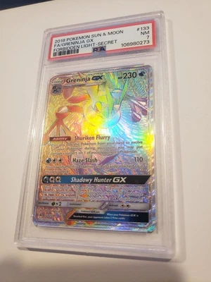 2018 Pokemon Forbidden Light Secret Rare Holo Greninja GX 133/131 PSA 7 - Image 1 of 2