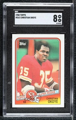 1988 Topps Christian Okoye #363 SGC 8 Rookie RC - Image 1 of 3