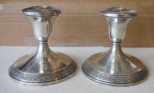Par de candelabros vintage Art Deco de plata esterlina HGS Co. D7658 - Imagen 1 de 5