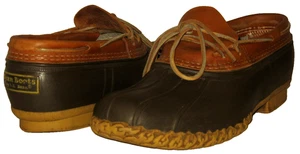 L.L.BEAN Bean Stiefel braun Gummi Gummi Leder Low Top Shorties Schuhe M 11/W 12 - Bild 1 von 8