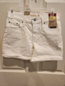 Levi’s Mid Length Distressed Jeansshorts Ice White Gr. 0 NEU - Bild 1 von 5