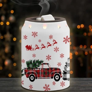 Christmas Wax Warmer, Truck Christmas Decorations for Home, Winter Xmas Ceramic  - Picture 1 of 12