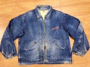 Vintage 1950s RailCheif Railroader Work Jacket Outer Mens Size 46 Denim Blanket - Picture 1 of 9