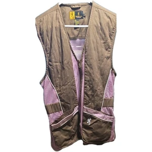 Browning Women's  Shooting Vest Pink and Brown mesh.  Good quality vest. - Picture 1 of 3