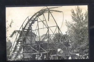 REAL PHOTO BUCYRUS OHIO AMUSEMENT PARK ROLLER COASTER DISASTER POSTCARD COPY - Picture 1 of 1