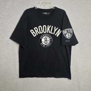Brooklyn Nets T-Shirt Men's Size 2XL Black Short Sleeve Embroidered Logo Patch - Picture 1 of 10