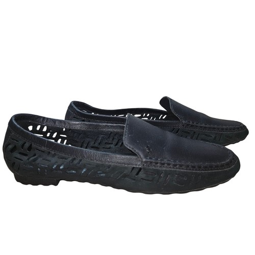 Mocassini Timberland in pelle dettagli ritagliati scarpe comode mules nere taglia 6 m preppy