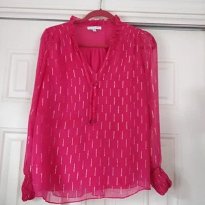 maison d'amelie Top Hot Pink mit Sparlke Motiv Gummibündchen Rüschen - Bild 1 von 5