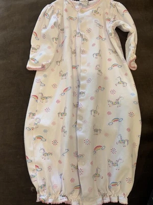 Kissy Kissy 0-6 Months Small Newborn white rainbow Gown or Roper Baby - Image 1 of 4