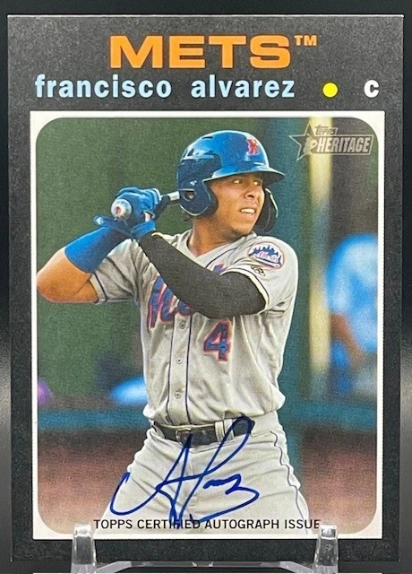 2023 Topps Heritage Minor League FRANCISCO ALVAREZ Real One Rookie RC Auto Mets - Image 1 of 3