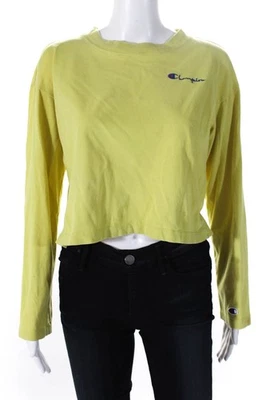 Champion Womens Yellow Crewneck Sweatshirt Size 4 13590695 - Image 1 of 4