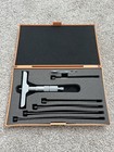 Genuine Mitutoyo 0-6” Depth Micrometer 129-132 0.001”(EXCELLENT CONDITION)